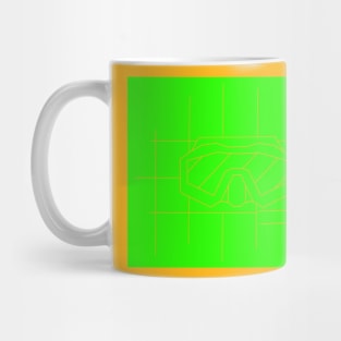 REVERSED GRID DRAWING OF A DIVE MASK green Mug